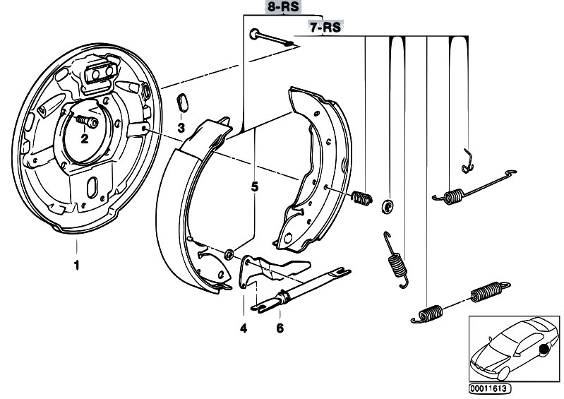 Original Parts for E36 316i M40 Sedan / Brakes/ Drum Brake Brake Shoes