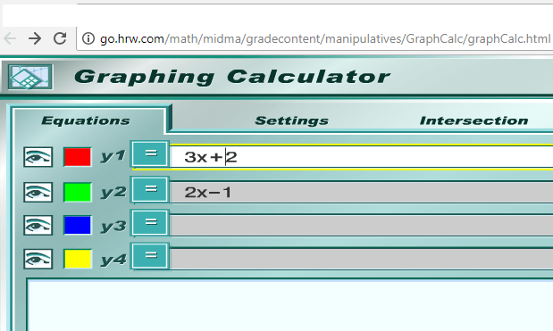 Intersection of Two Lines Find it by Hand, Calculator/TI89