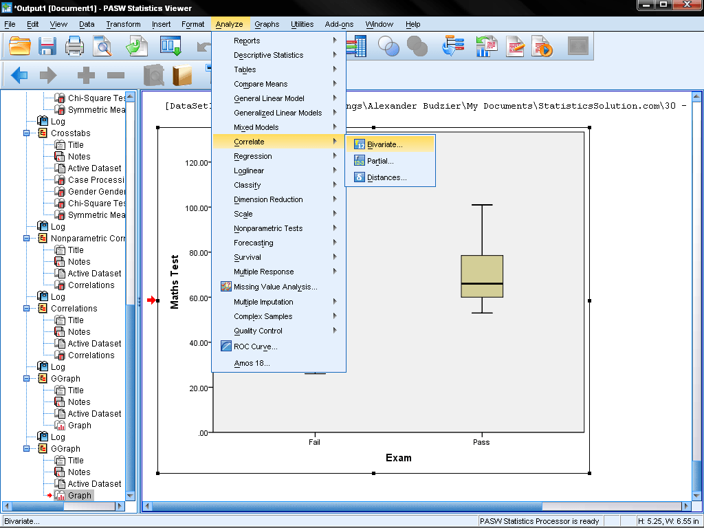 Conduct and Interpret a PointBiserial Correlation Statistics Solutions