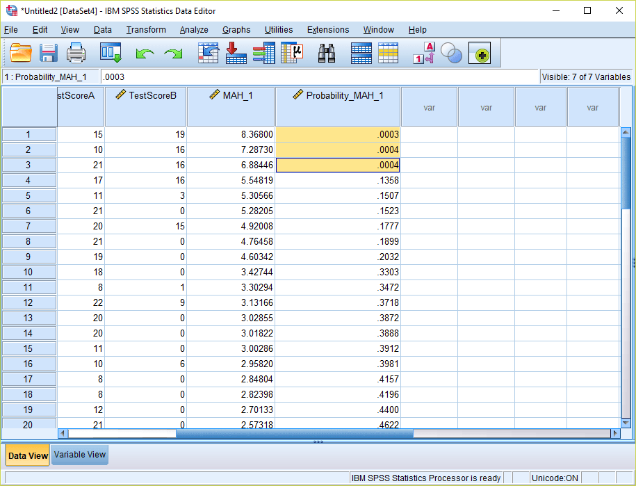 Identifying Multivariate Outliers in SPSS Statistics Solutions
