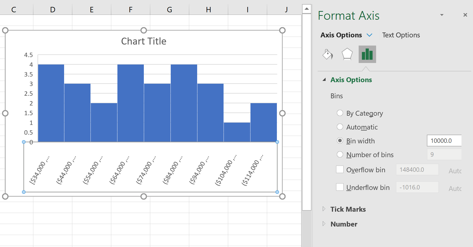 How to Change Bin Width of Histograms in Excel