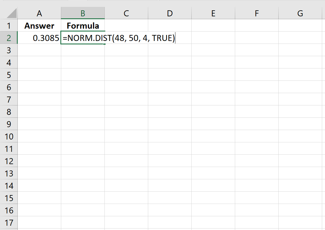 How to Calculate NormalCDF Probabilities in Excel