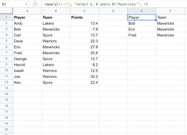 Google Sheets Query How to Select Multiple Columns