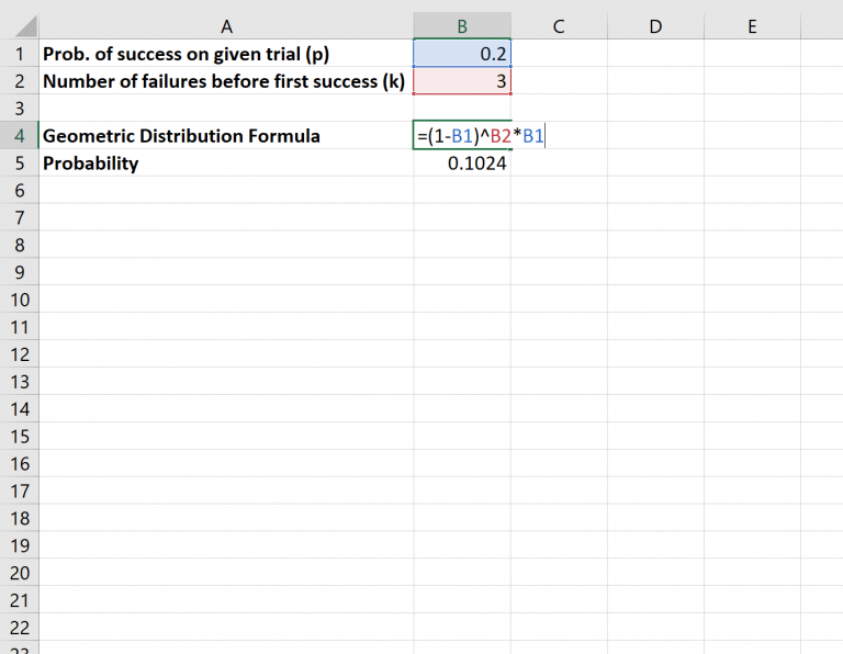 How to Use the Geometric Distribution in Excel