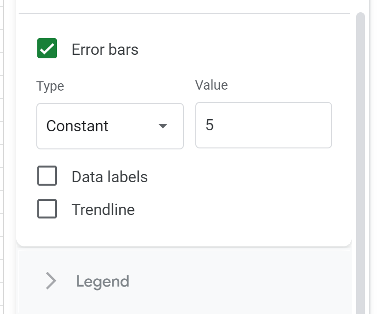 How to Add Error Bars to Charts in Google Sheets