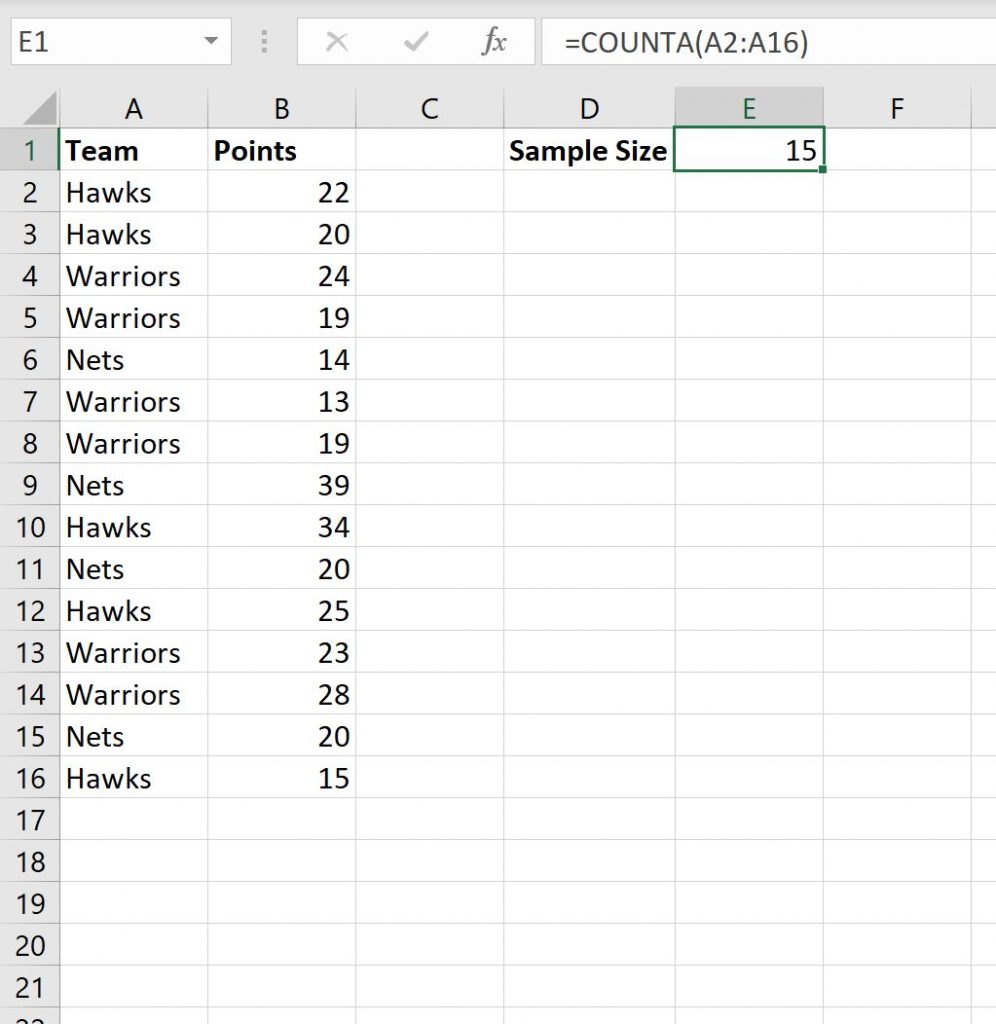 How to Calculate Sample Size in Excel (With Example)