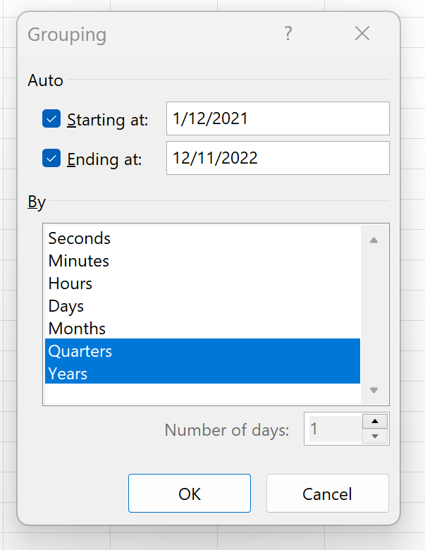 How to Group Data by Quarter in Excel (With Example)