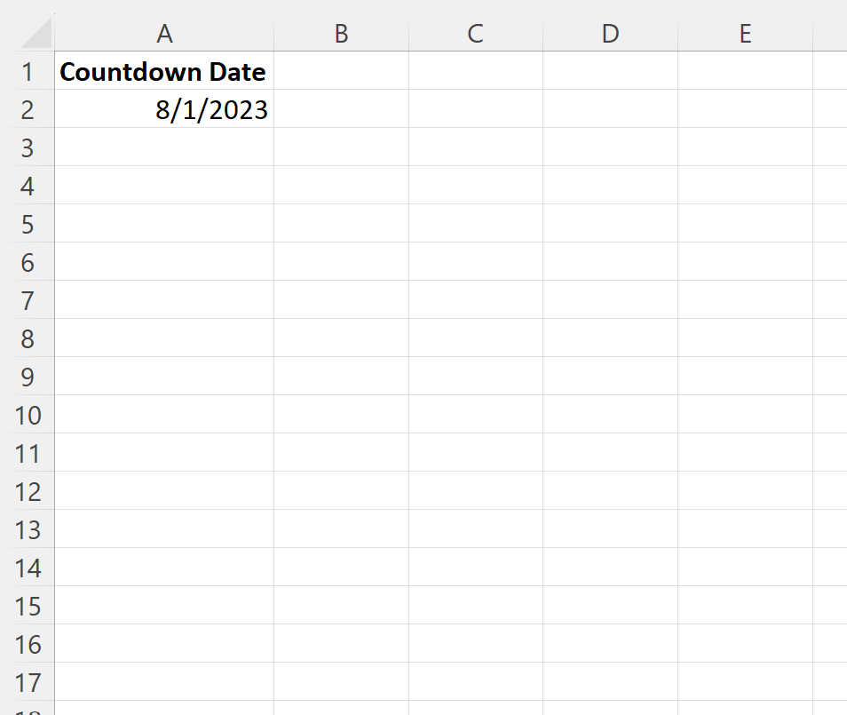 How to Create a Countdown Timer in Excel