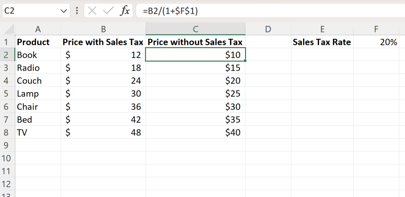 How to Calculate Sales Tax in Excel (With Examples)