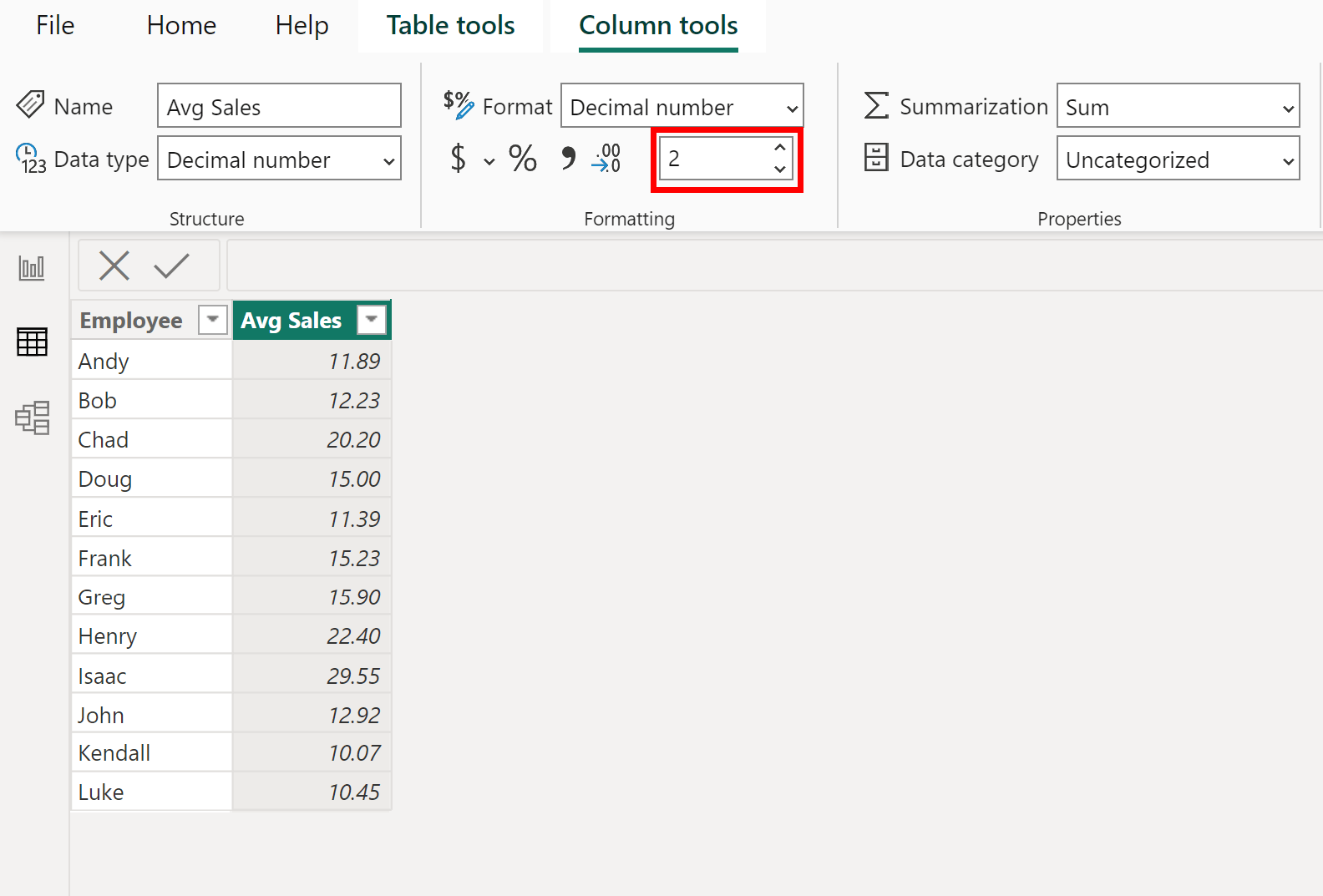 How to Round to 2 Decimal Places in Power BI (With Example)