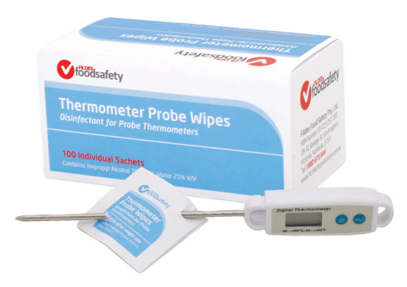 THERMOMETER PROBE WIPES PK100 SACHETS