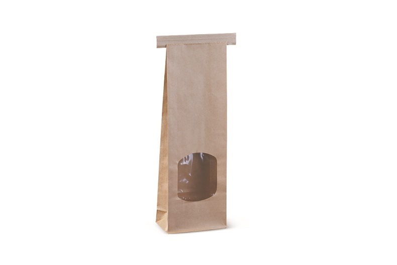 PAPER BAG WINDOW BROWN 265X90X47 TINTIE