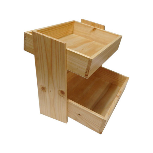 2TIER WOODEN COUNTER STAND 430X400MM