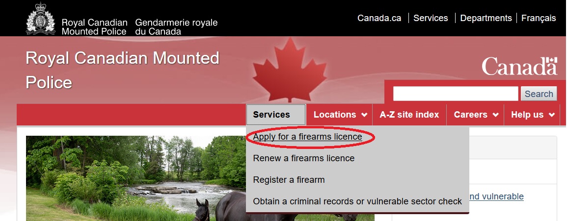 RCMP Firearm License Application Canada