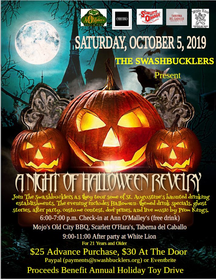 St. Augustine The Swashbucklers Present A Night of Halloween Revelry