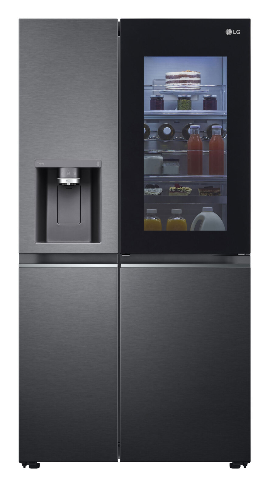 LG 635L Instaview Side By Side Fridge GSV635MBLC Matte Black