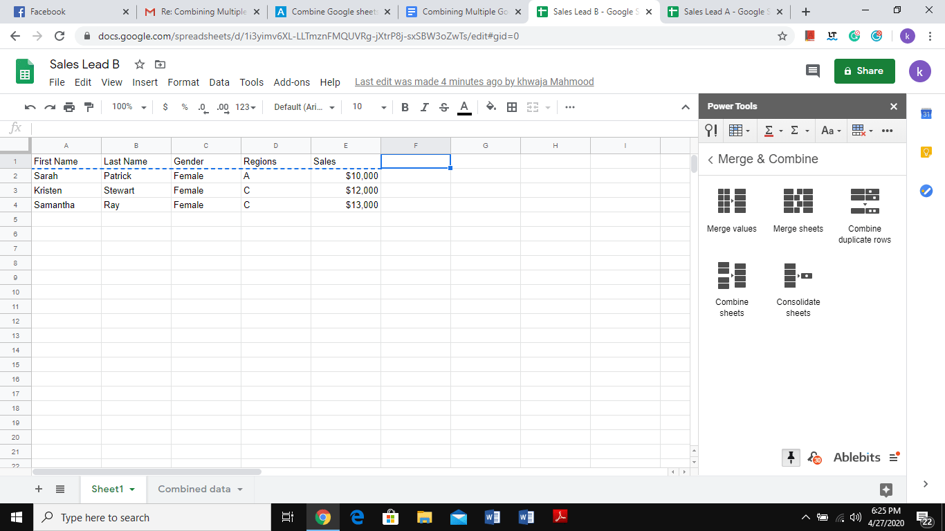 Combining Multiple Google Sheets into One Master Sheet ST Cleaner