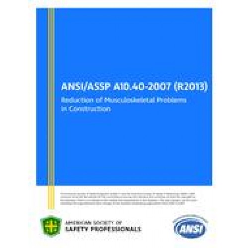 ASSP A10.402007 (R2018) Standard PDF STANDARD PDF SITE