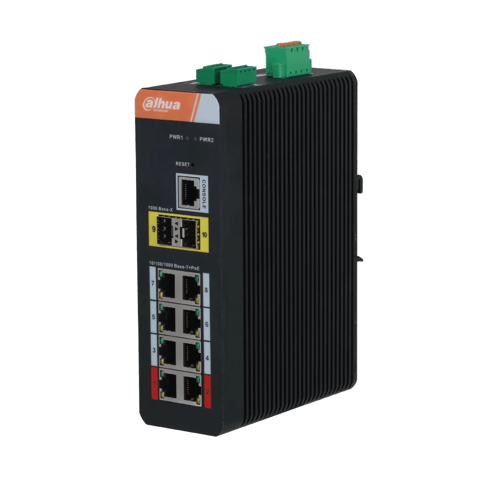 Dahua 10Port Gigabit L2 Industrial Switch with 8Port Gigabit PoE (Managed) STDN ICT