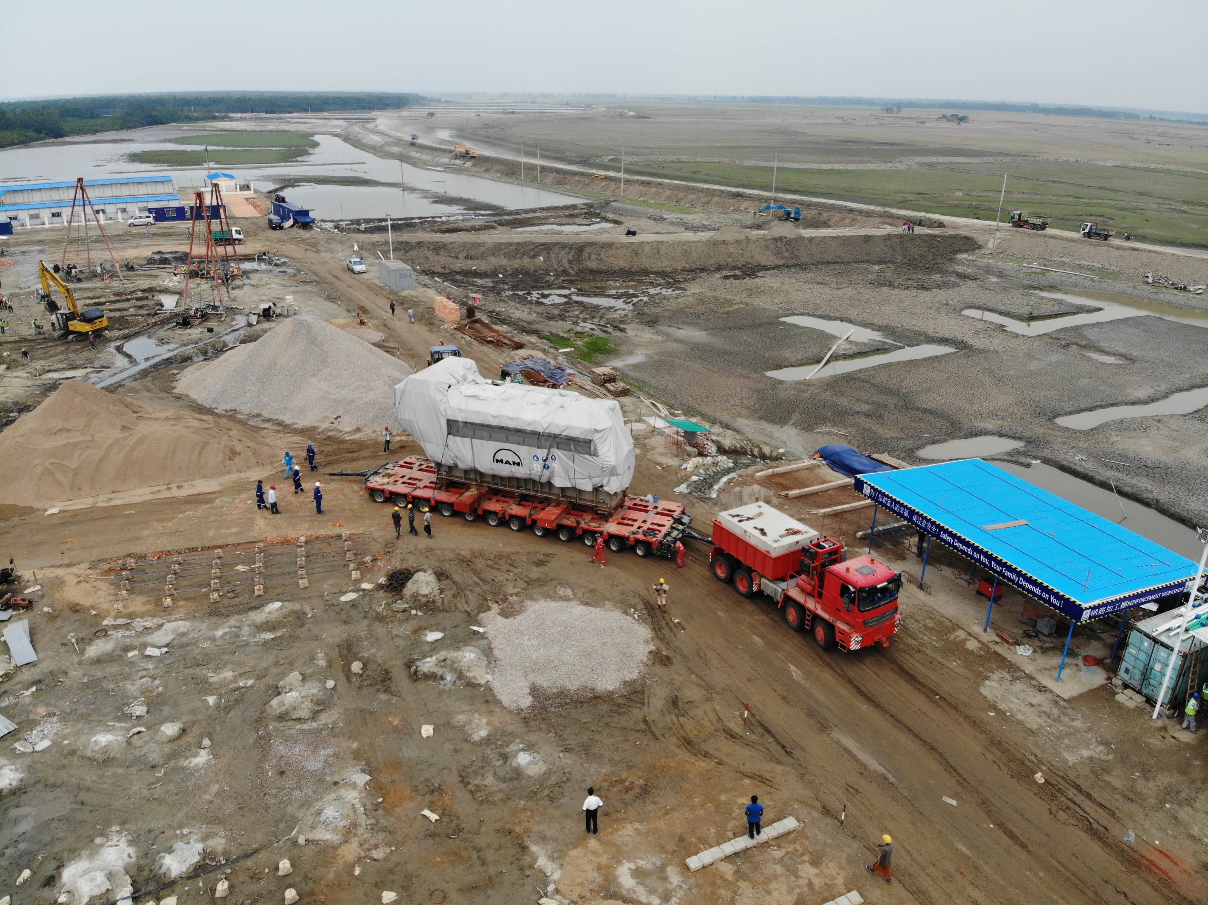 Mirsarai 150MW Dual Fuel Power Plant 315Ton Engine Transportation