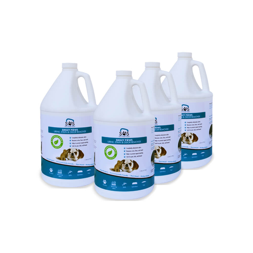 Smiley Paws Pet Urine, Odour, & Stain Remover 3.78L (Pack of 4)