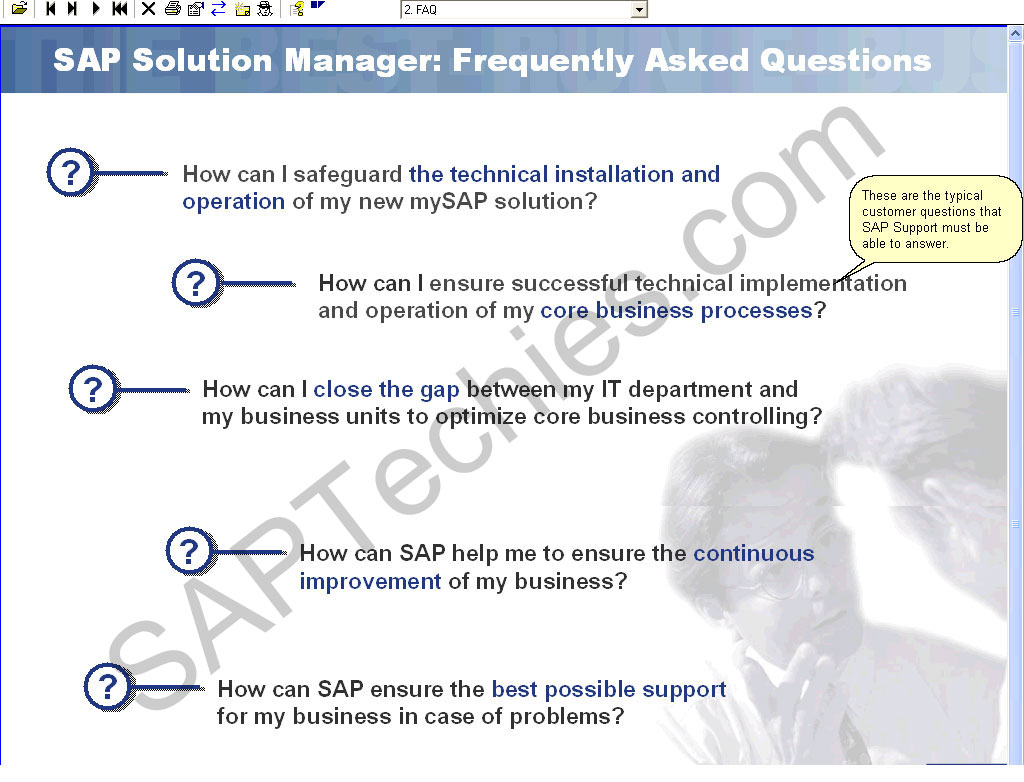 SAP Solution Manager Frequently Asked Questions