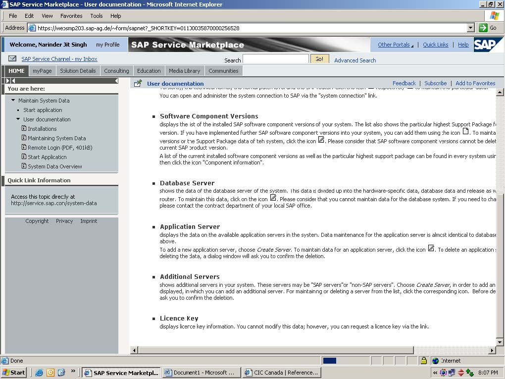 SAP Service Marketplace in SAP BASIS