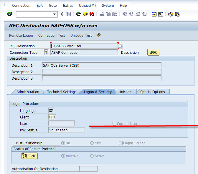 RFC Connection Error (Name or password is incorrect)