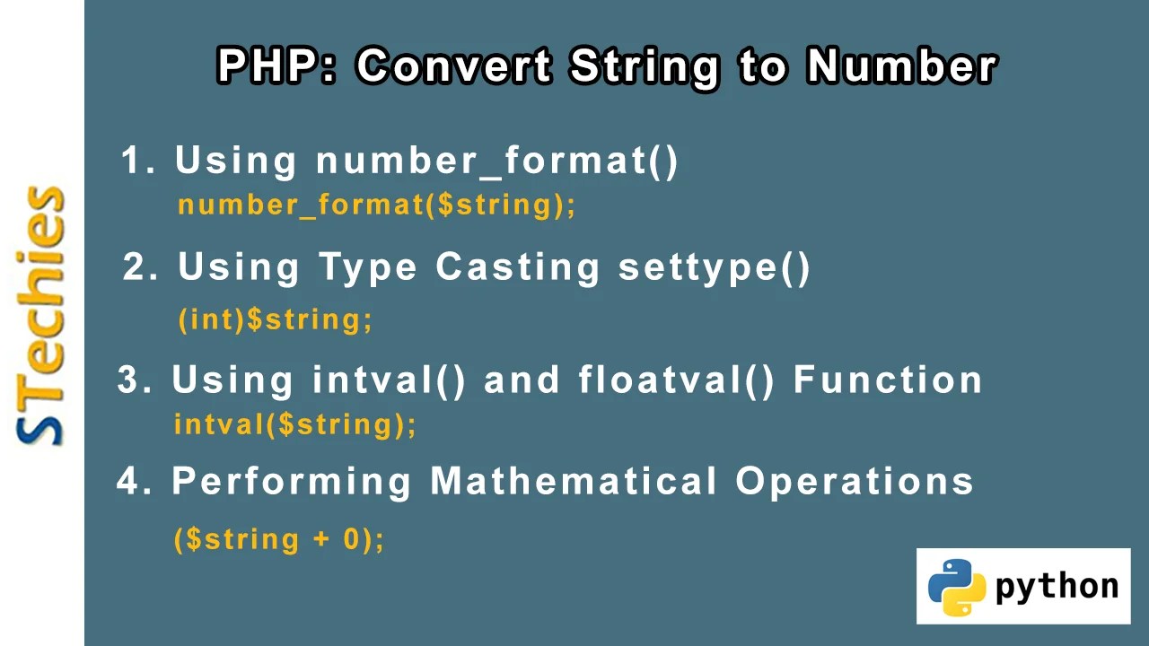 PHP Convert String to Number