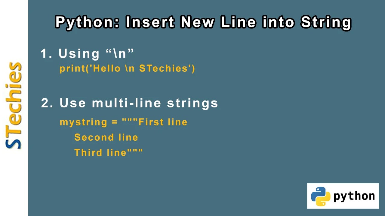 Python Insert New Line into String