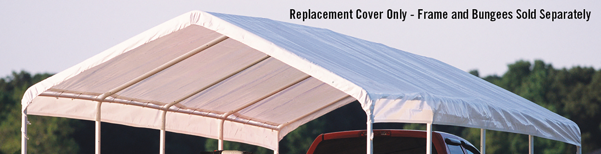 ShelterLogic 12x26 White Canopy Replacement Cover, Fits 2" Frame