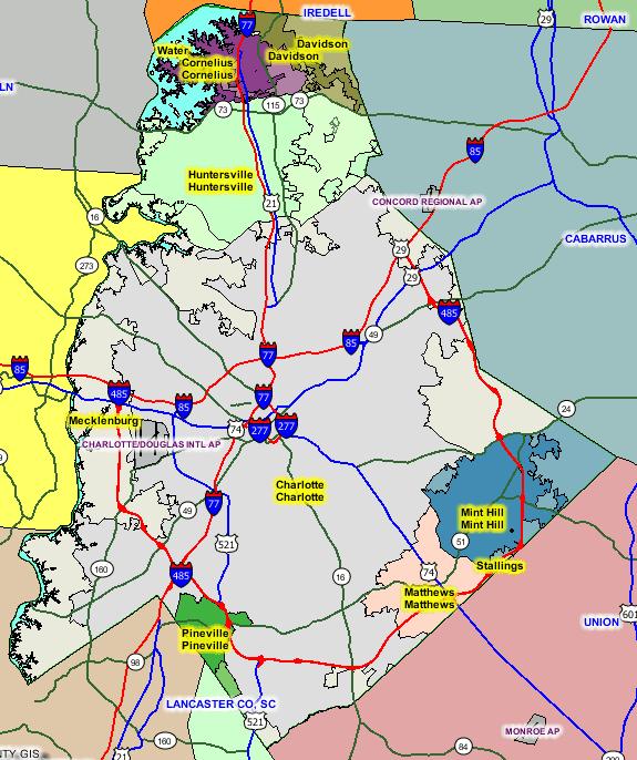 Map Of Denver Nc Charlotte To Annex Denver? (Huntersville, Stanley schools