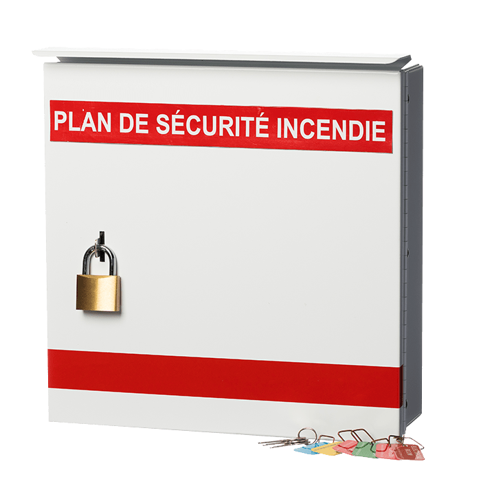 Fire Safety Plan Box, French, Mikor Lock Steel Fire Equipment