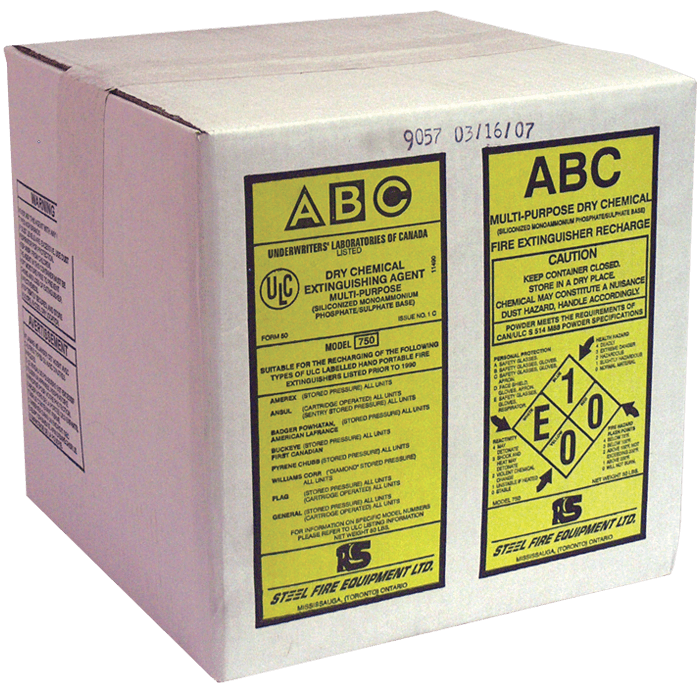 ULC Classified ABC Dry Chemical, 50 lb Carton Steel Fire Equipment
