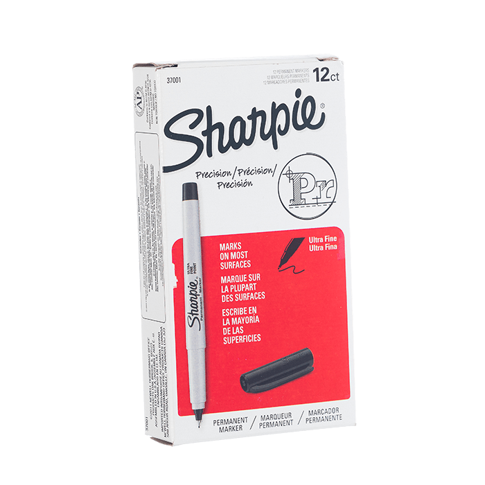 Black Extra Fine Permanent Marking Pen (sold per pen) Steel Fire