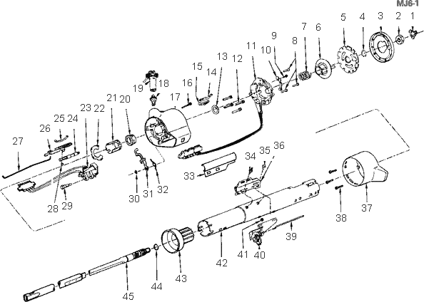 exploded view for the 1984 Chevrolet Cavalier Non-Tilt | Steering