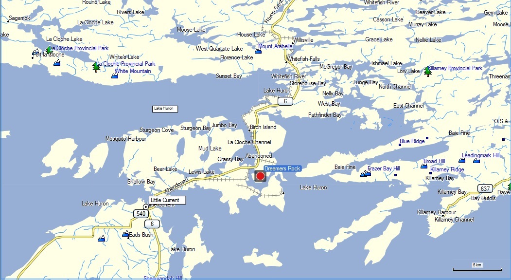 Dreamers Rock Spirit Manitoulin Little Current Steer to