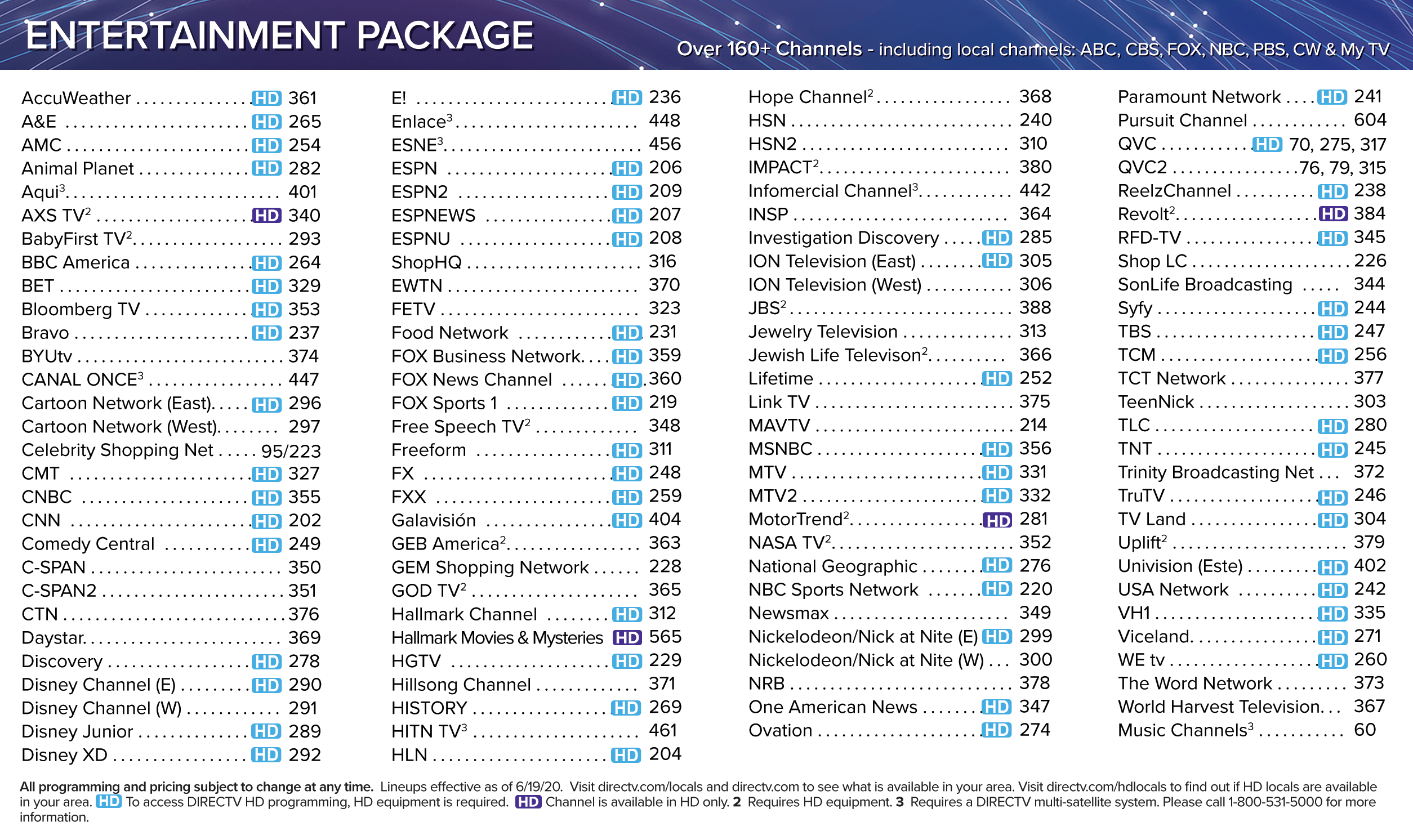 Channel Lineups Stellar Fiber