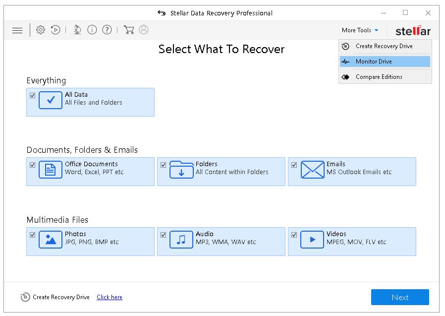 Stellar Data Recovery Professional Complete Working Explained