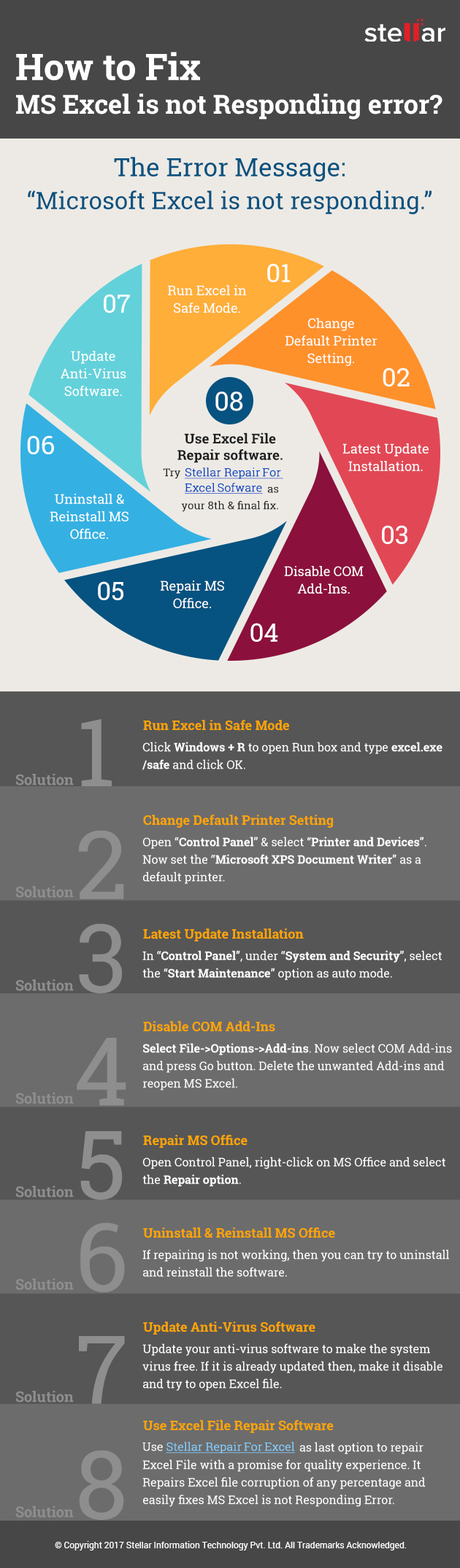 How to fix Microsoft Excel 2016 is not responding error