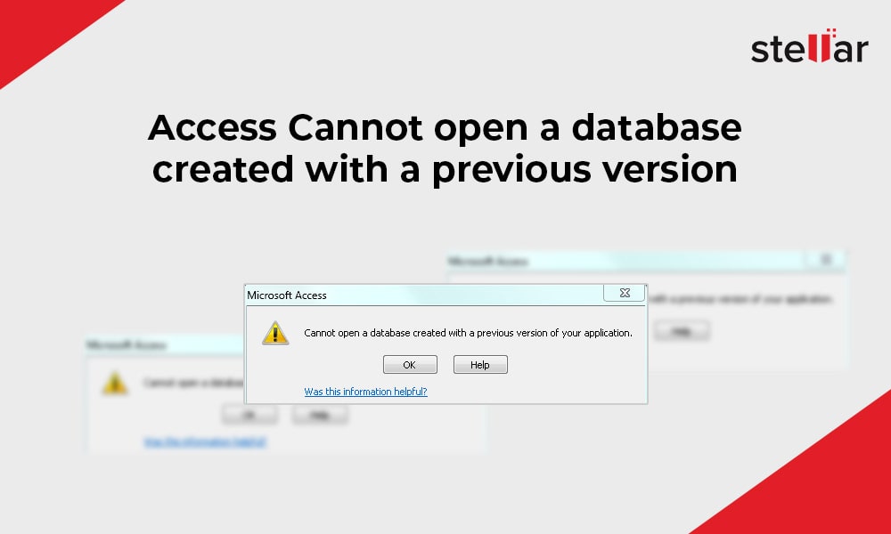 [SOLVED] Access Cannot Open a Database Created With a Previous Version