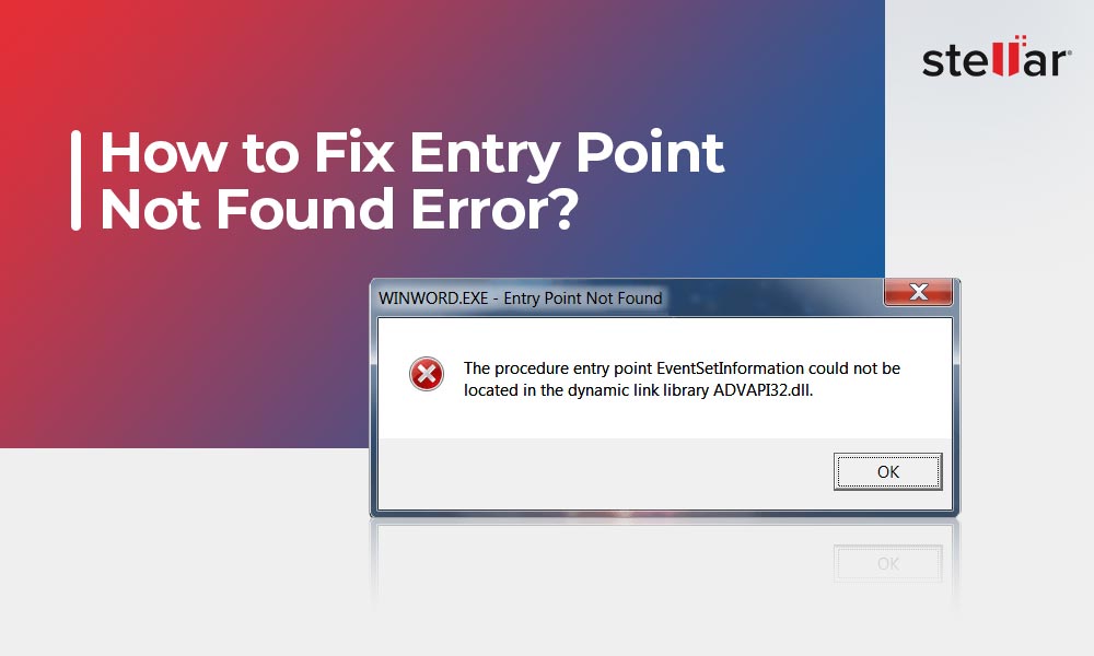 [Solved] Entry Point Not Found Error on Windows