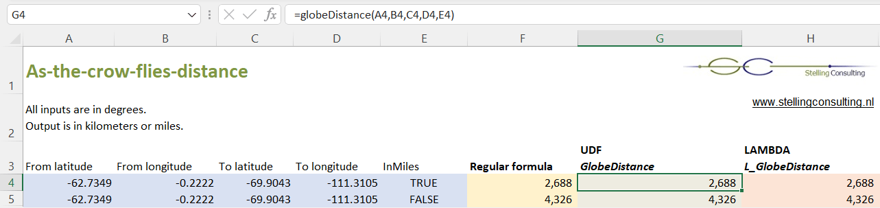 As The Crow Flies Calculator Excel - As-The-Crow-Flies Distance (Udf)