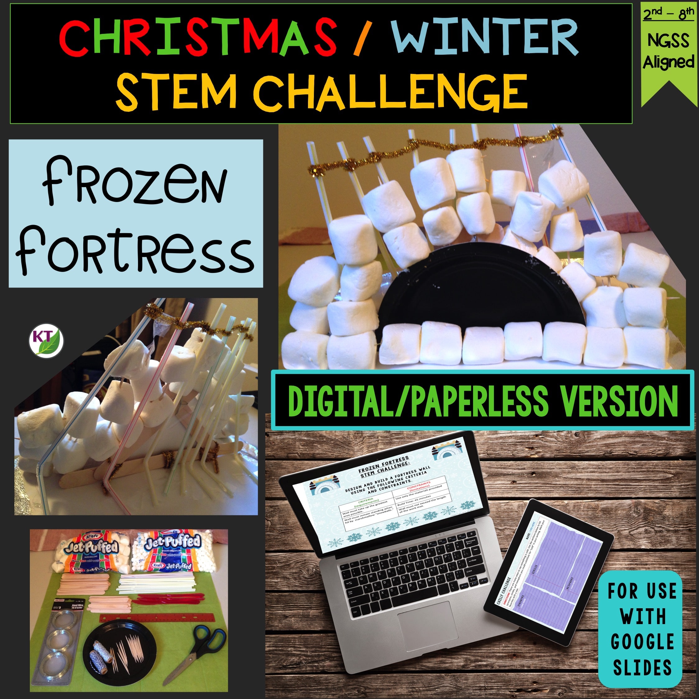 Frozen Fortress Winter STEM Challenge Paperless STEM Challenges