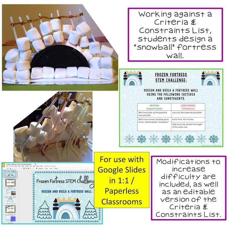 Frozen Fortress Winter STEM Challenge Paperless STEM Challenges