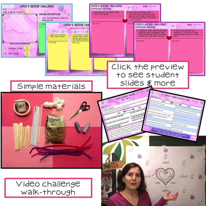 Cupid’s Quiver Valentine’s Day STEM Challenge Paperless STEM Challenges