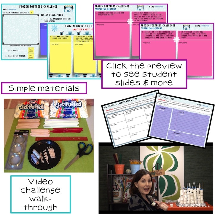 Frozen Fortress Winter STEM Challenge Paperless STEM Challenges