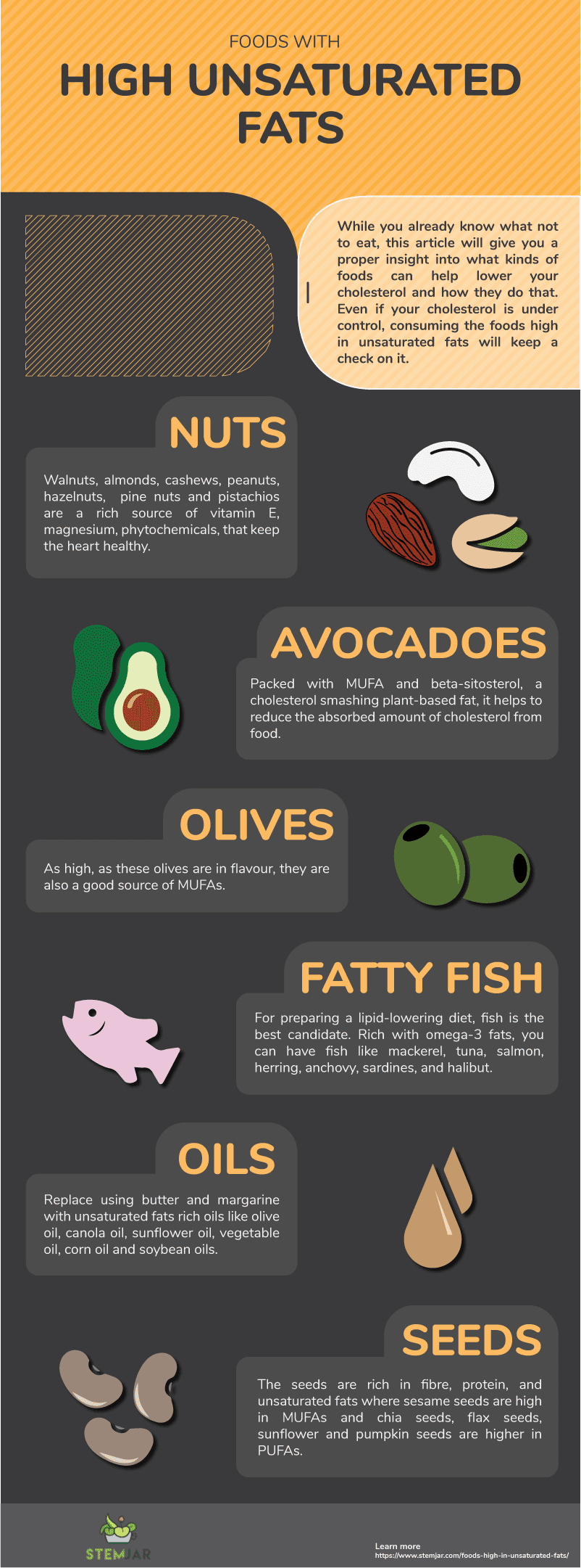 Foods High In Unsaturated Fats To Keep A Check On Cholesterol - Stemjar