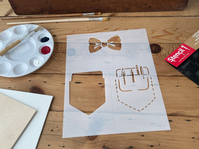 Bow Tie & Pocket Protector Stencil Stencil 1