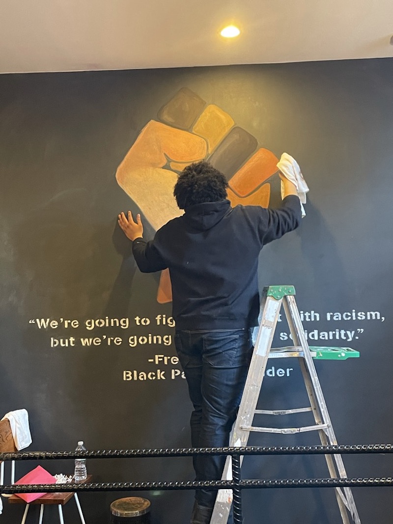 New Chalk Mural for Chalk Gyms in Honor of Black History Month Stencil 1